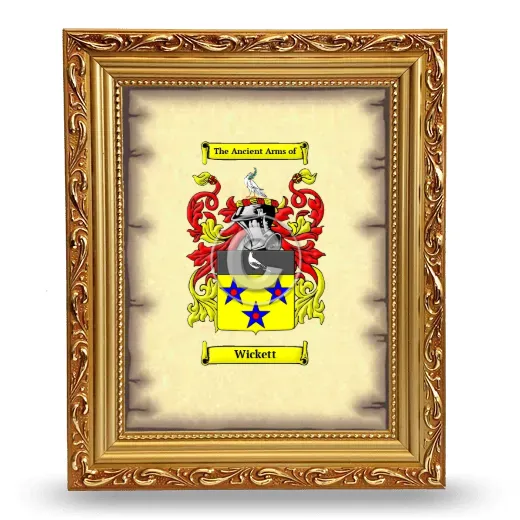 Wickett Coat of Arms Framed - Gold