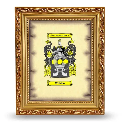 Widdon Coat of Arms Framed - Gold