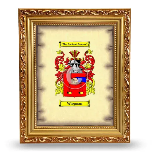 Wiegman Coat of Arms Framed - Gold