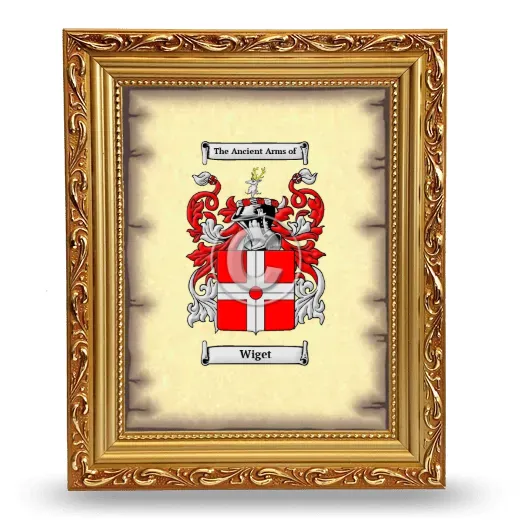 Wiget Coat of Arms Framed - Gold