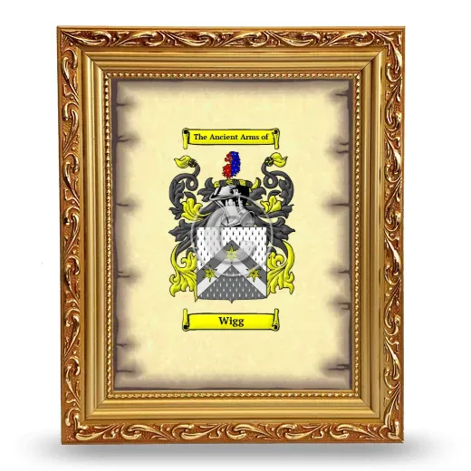 Wigg Coat of Arms Framed - Gold