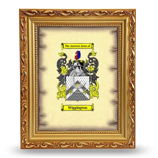 Wiggington Coat of Arms Framed - Gold