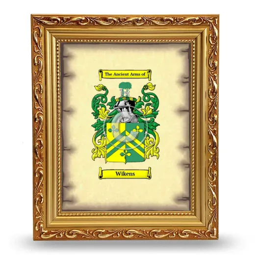 Wikens Coat of Arms Framed - Gold