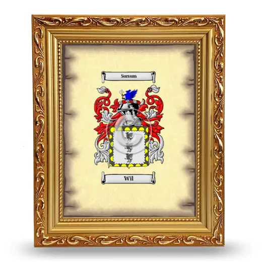 Wil Coat of Arms Framed - Gold