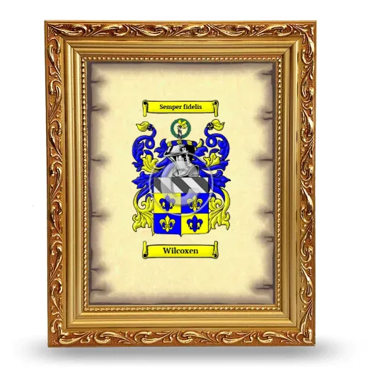 Wilcoxen Coat of Arms Framed - Gold