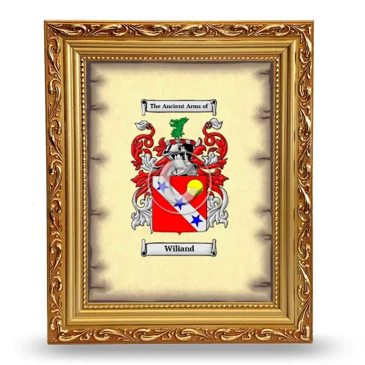 Wiliand Coat of Arms Framed - Gold