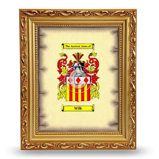 Wilk Coat of Arms Framed - Gold