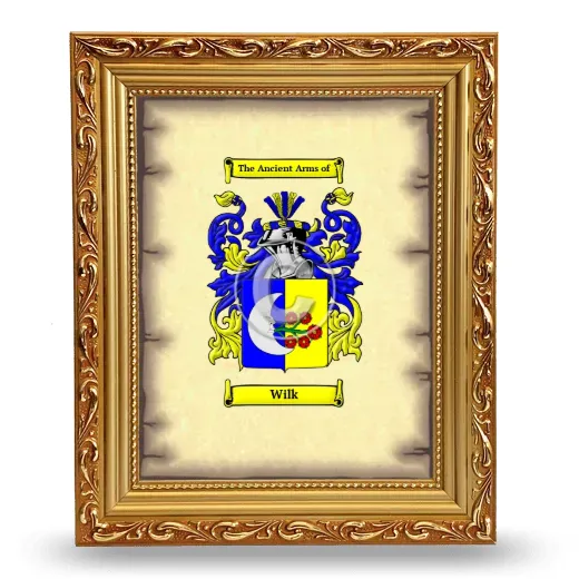 Wilk Coat of Arms Framed - Gold