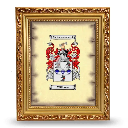 Willborn Coat of Arms Framed - Gold