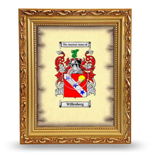Willenberg Coat of Arms Framed - Gold