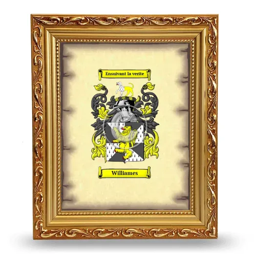 Williames Coat of Arms Framed - Gold