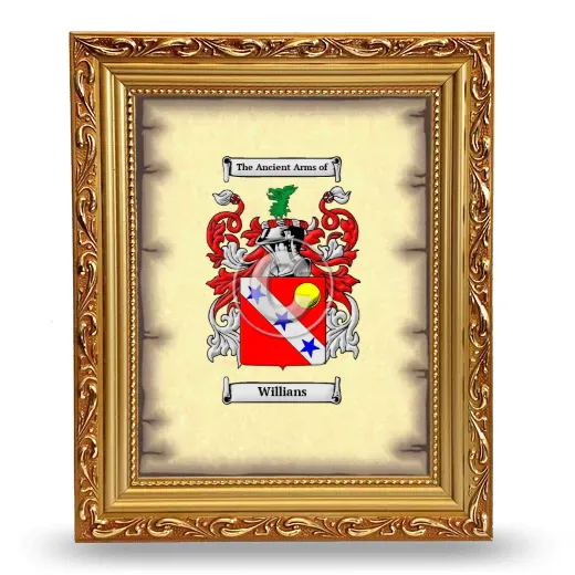 Willians Coat of Arms Framed - Gold