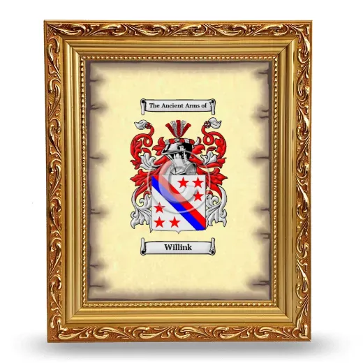 Willink Coat of Arms Framed - Gold