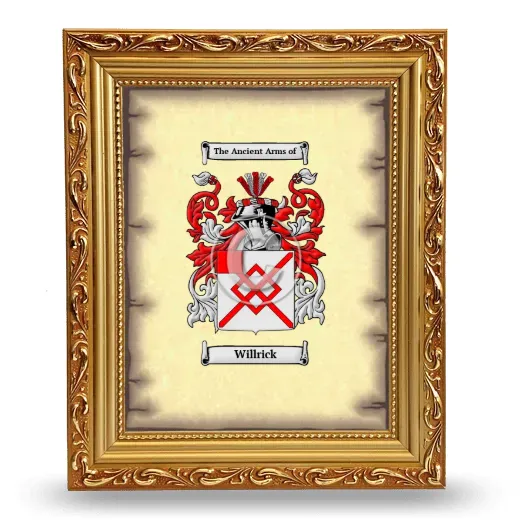 Willrick Coat of Arms Framed - Gold