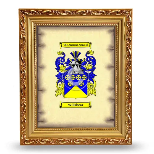 Willshear Coat of Arms Framed - Gold