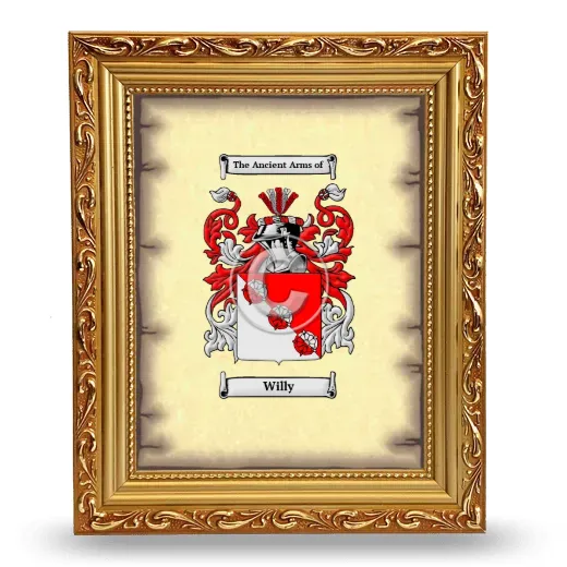 Willy Coat of Arms Framed - Gold