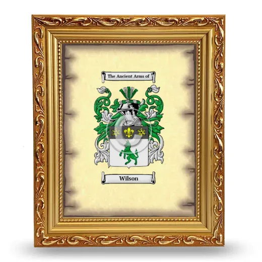 Wilson Coat of Arms Framed - Gold