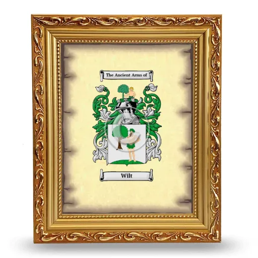Wilt Coat of Arms Framed - Gold