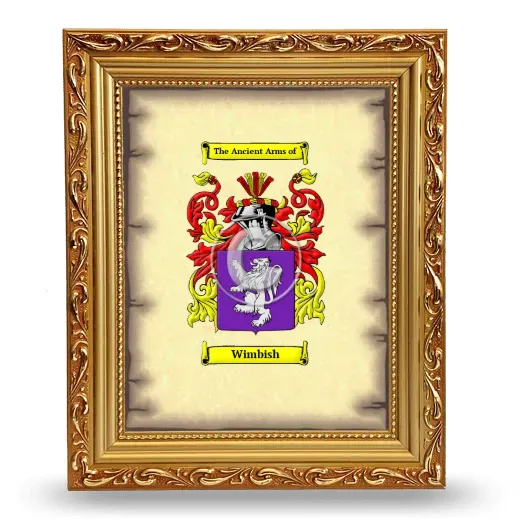 Wimbish Coat of Arms Framed - Gold