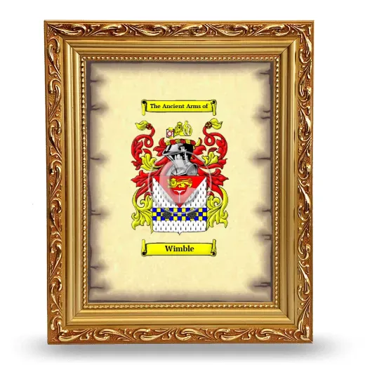 Wimble Coat of Arms Framed - Gold
