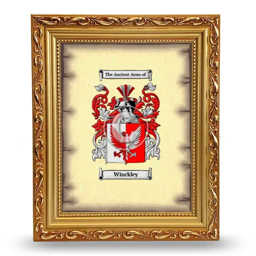 Winckley Coat of Arms Framed - Gold