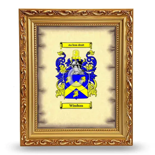 Windum Coat of Arms Framed - Gold