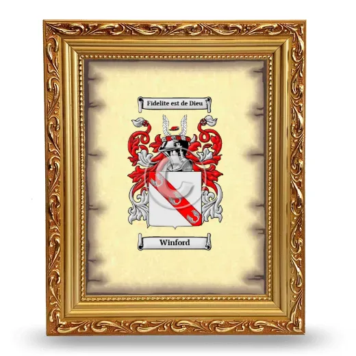 Winford Coat of Arms Framed - Gold