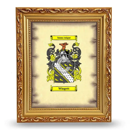 Wingett Coat of Arms Framed - Gold