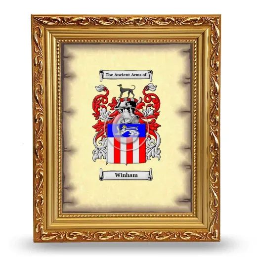 Winham Coat of Arms Framed - Gold