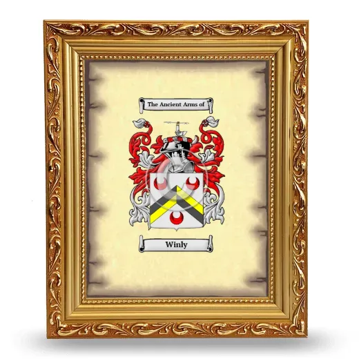 Winly Coat of Arms Framed - Gold