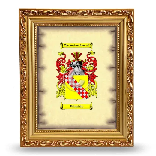 Winship Coat of Arms Framed - Gold