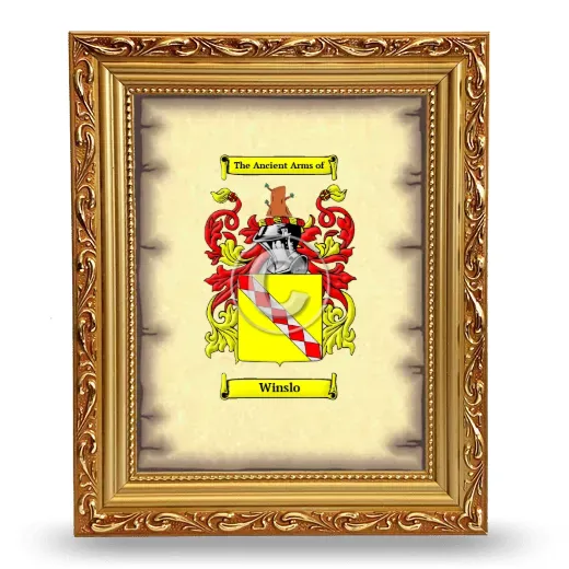 Winslo Coat of Arms Framed - Gold
