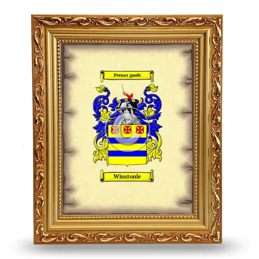 Winstonle Coat of Arms Framed - Gold