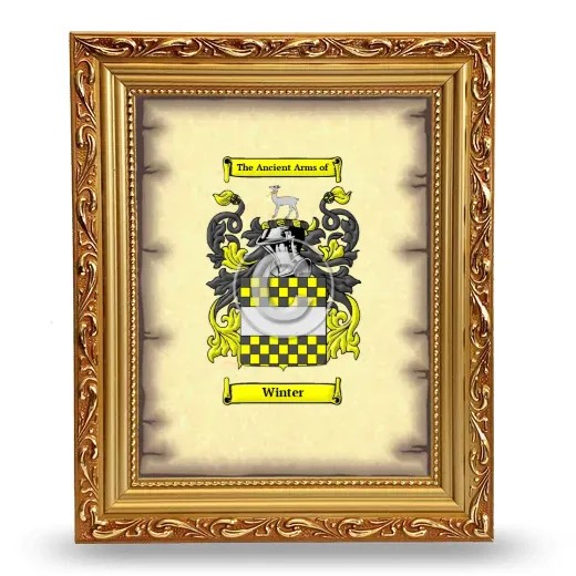 Winter Coat of Arms Framed - Gold
