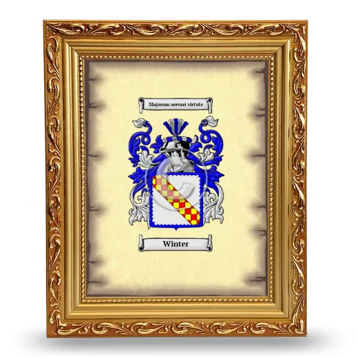 Winter Coat of Arms Framed - Gold
