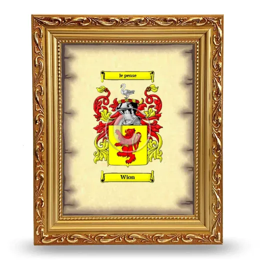 Wion Coat of Arms Framed - Gold