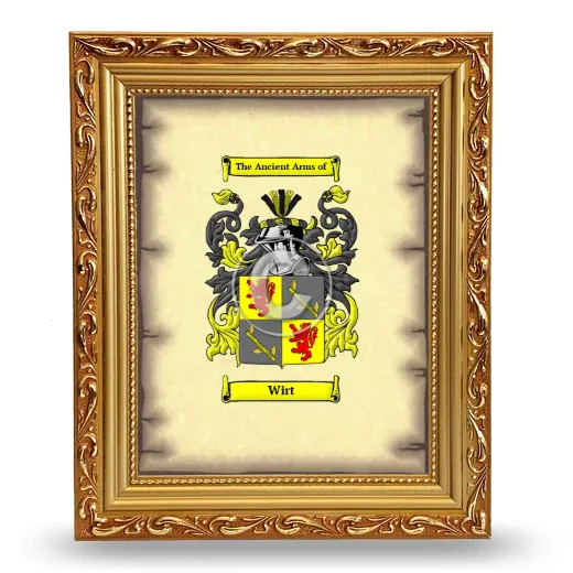 Wirt Coat of Arms Framed - Gold