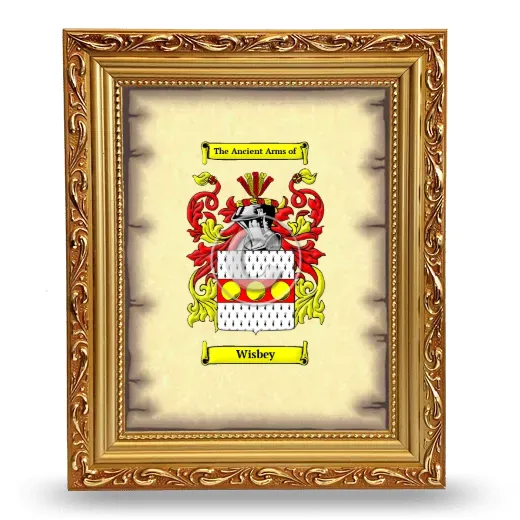 Wisbey Coat of Arms Framed - Gold