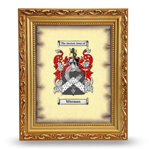 Wiseman Coat of Arms Framed - Gold
