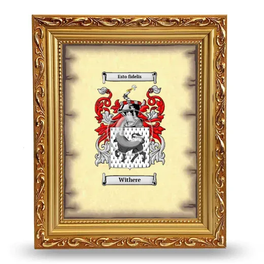 Withere Coat of Arms Framed - Gold