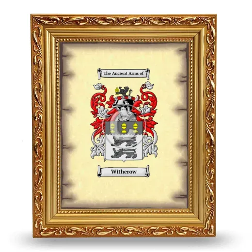 Witherow Coat of Arms Framed - Gold