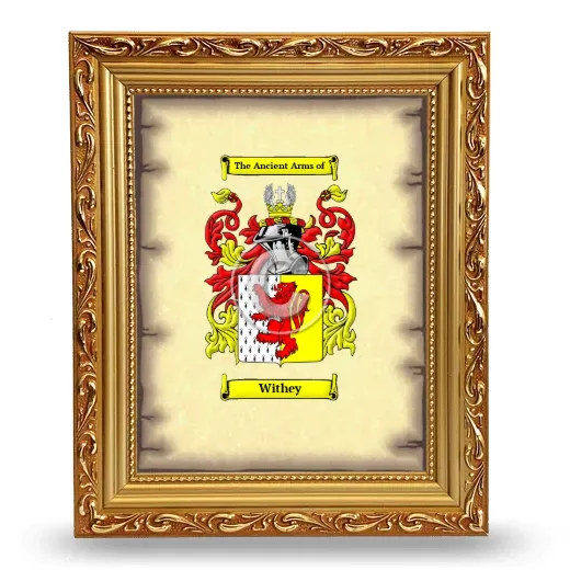 Withey Coat of Arms Framed - Gold
