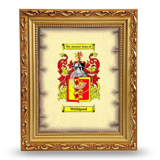 Withipool Coat of Arms Framed - Gold