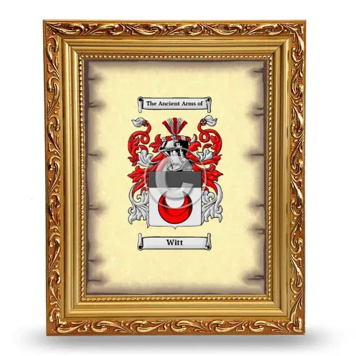 Witt Coat of Arms Framed - Gold