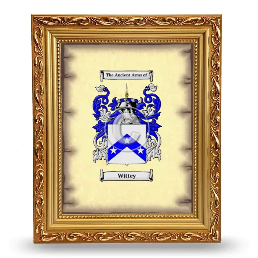 Wittey Coat of Arms Framed - Gold