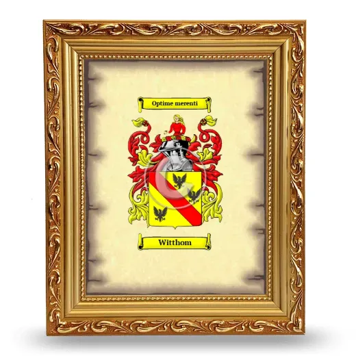 Witthom Coat of Arms Framed - Gold