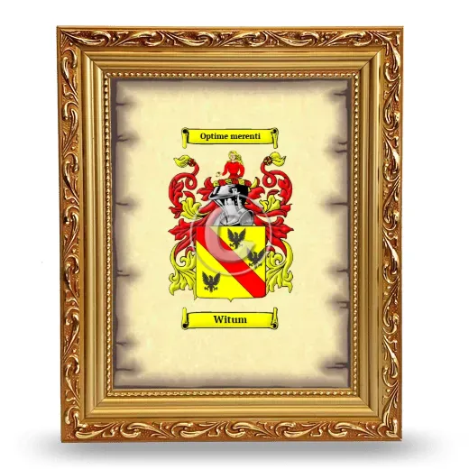 Witum Coat of Arms Framed - Gold