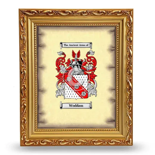 Woddam Coat of Arms Framed - Gold