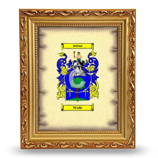 Wode Coat of Arms Framed - Gold