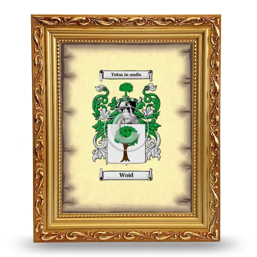 Woid Coat of Arms Framed - Gold